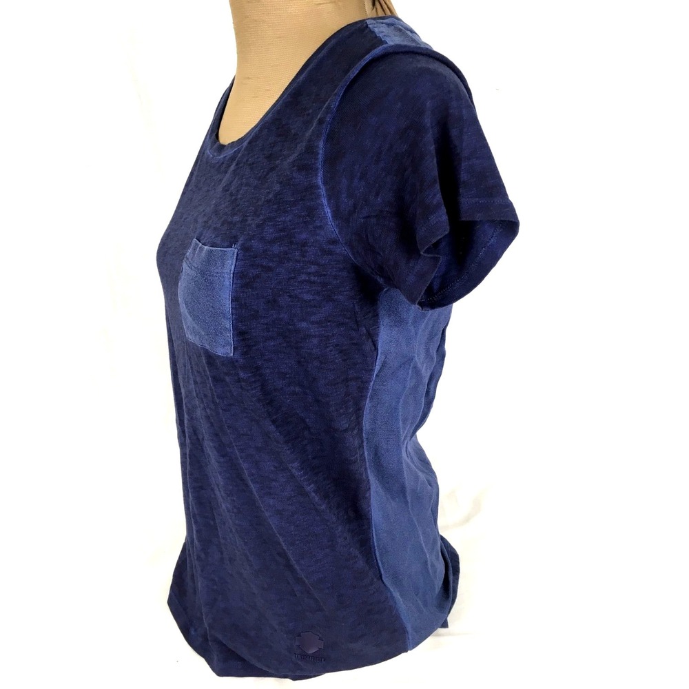 NEW! Harley-Davidson Womens Top Stretch Knit Blue Slim-Fit Small S Cold-Dyed